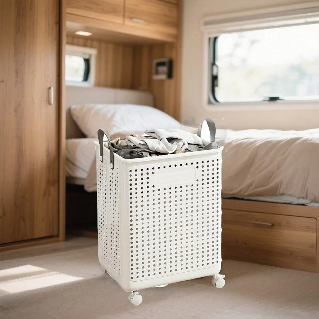 โ
Collapsible Laundry Basket with Wheels โ Large Capacity