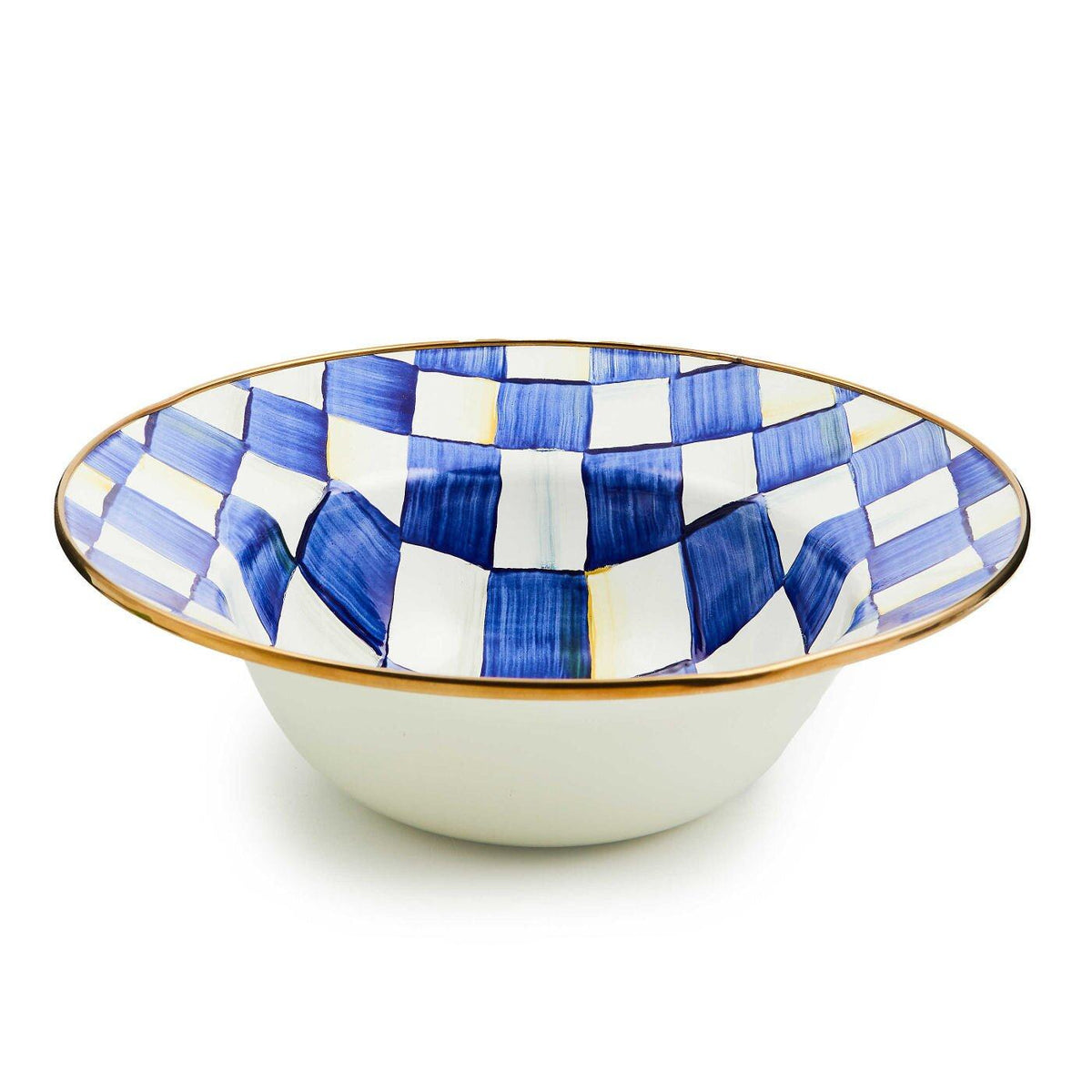 Royal Check Enamel Serving Bowl
