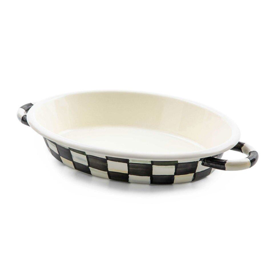 Mackenzie-Childs Courtly Check Medium Oval Gratin Dish