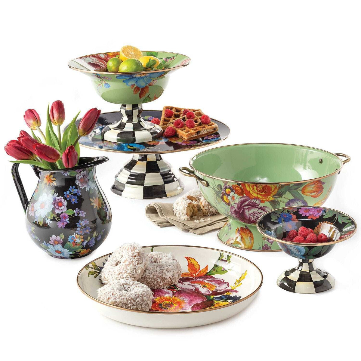 MacKenzie-Childs White Flower Market Abundant Bowl