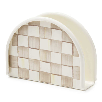 Mocha Check Napkin Holder MacKenzie-Childs