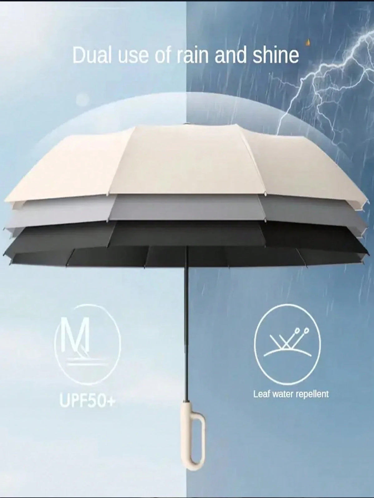 10-Bone Automatic Folding Sun Protection Umbrella