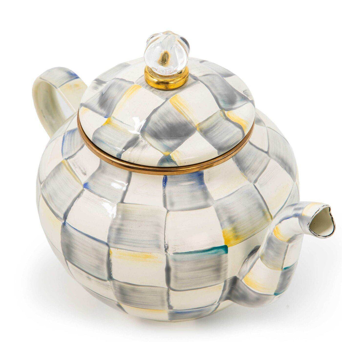 MacKenzie-Childs Sterling Check 4 Cup Teapot