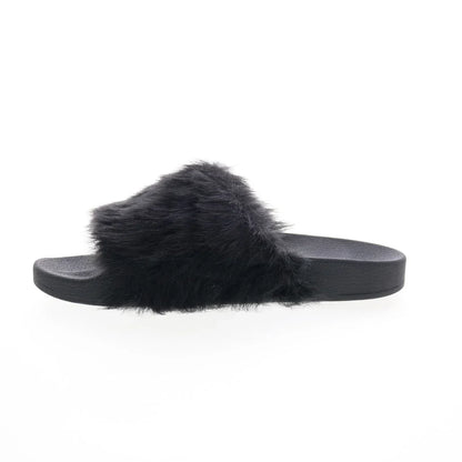 Bearpaw Lucinda 2688W-011 Womens Black Synthetic Slip On Slides Sandals Shoes