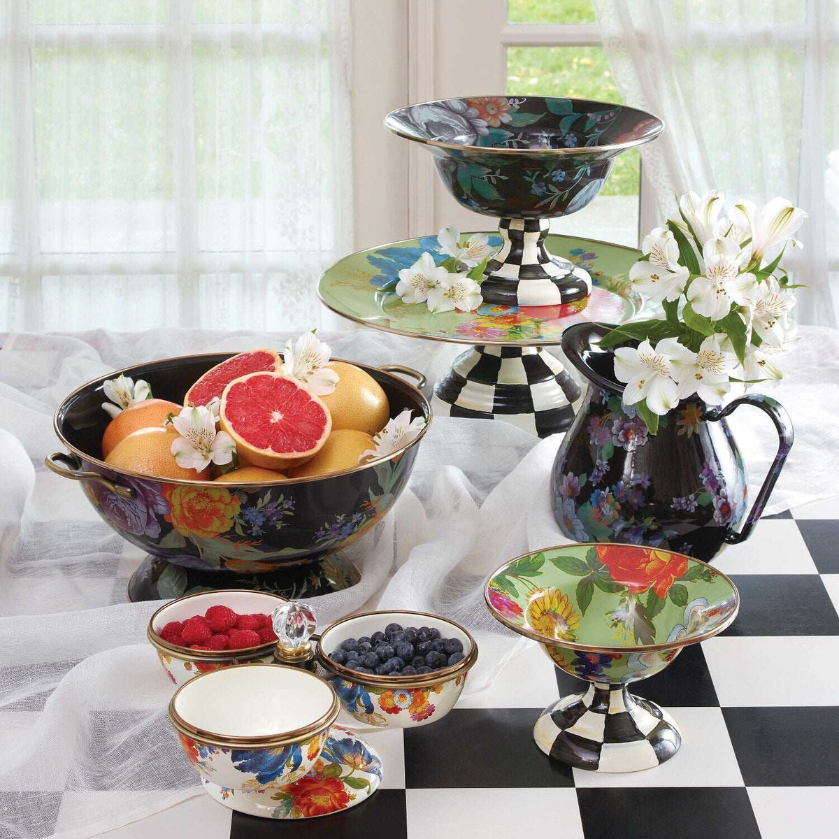 Flower Market Small Compote - White