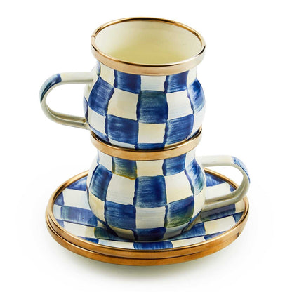 Royal Check Espresso Cup & Saucer Set