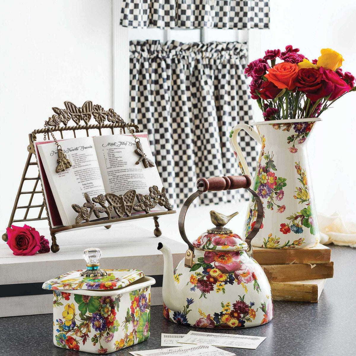 Flower Market 3 Qt. Tea Kettle with Bird