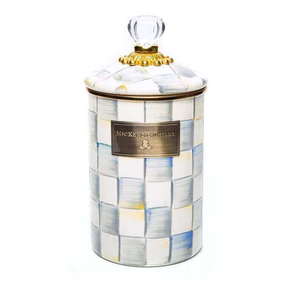Sterling Check Enamel Canisters