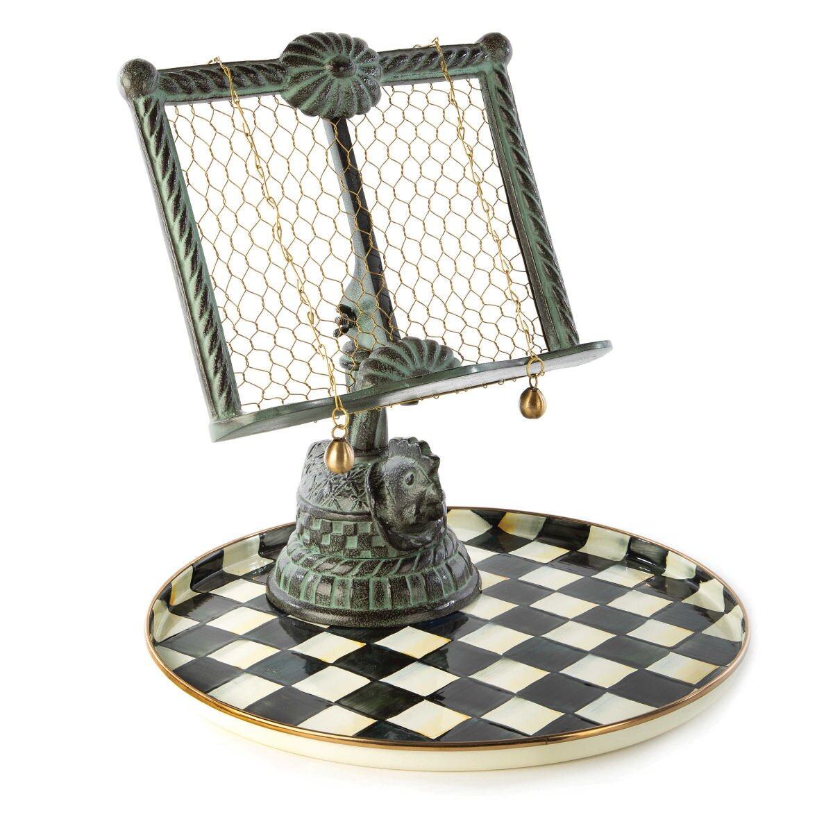 Courtly Check Enamel Round Tray