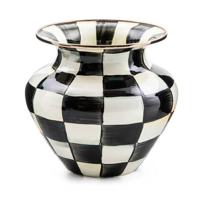 Check Enamel Large Vase