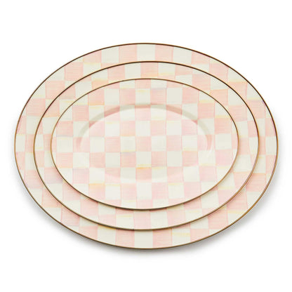 MacKenzie-Childs Rosy Check Large Oval Platter