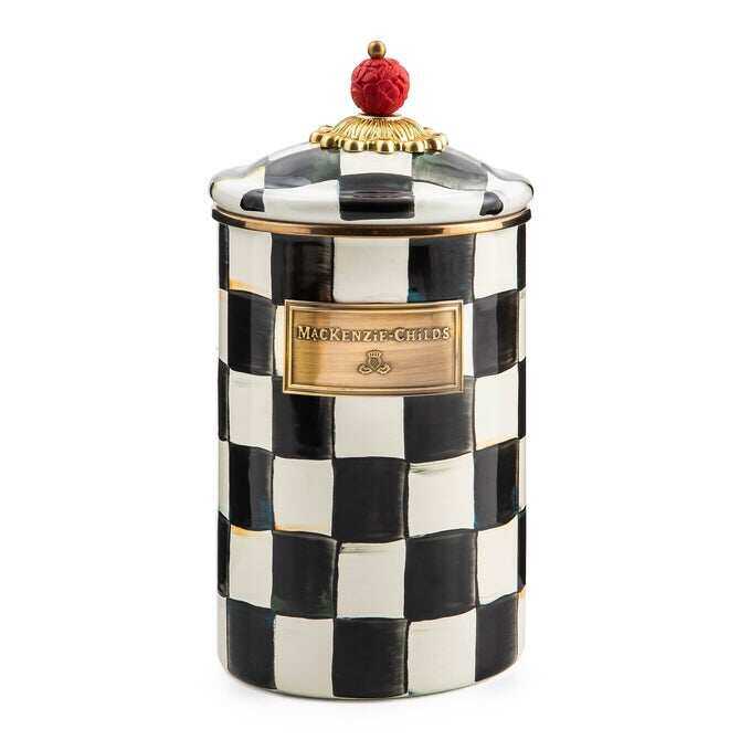 Courtly Check Enamel Canisters