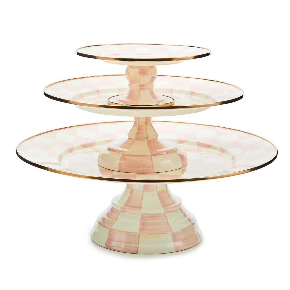 Rosy Check Mini Pedestal Platter