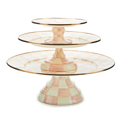 Rosy Check Mini Pedestal Platter