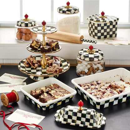 Courtly Check Enamel Three Tier Sweet Stand