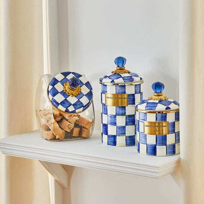 Royal Check Enamel Canisters