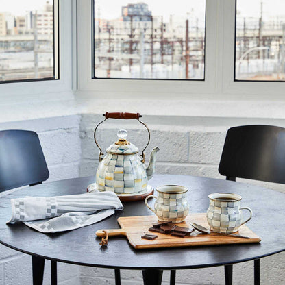 STERLING Grey Tones Enamel Tea Kettle by Mackenzie Childs 1,89L