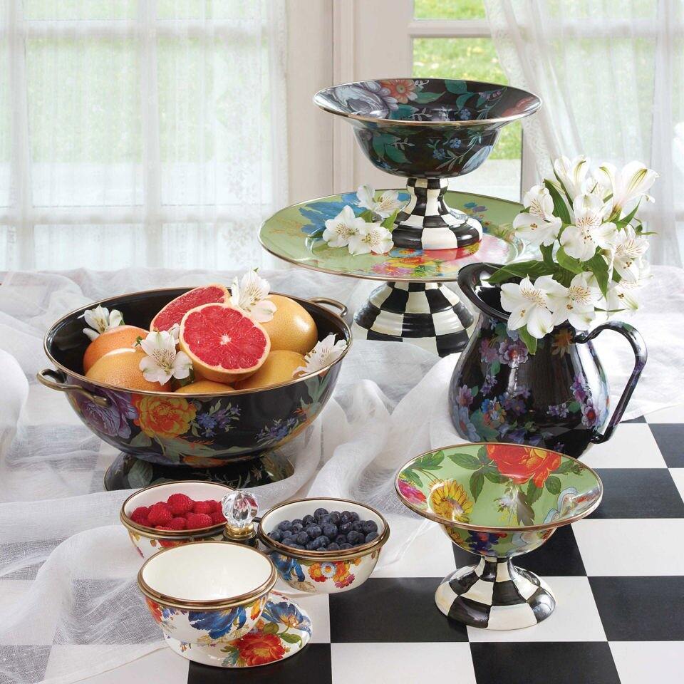 Flower Market Small Compote - White