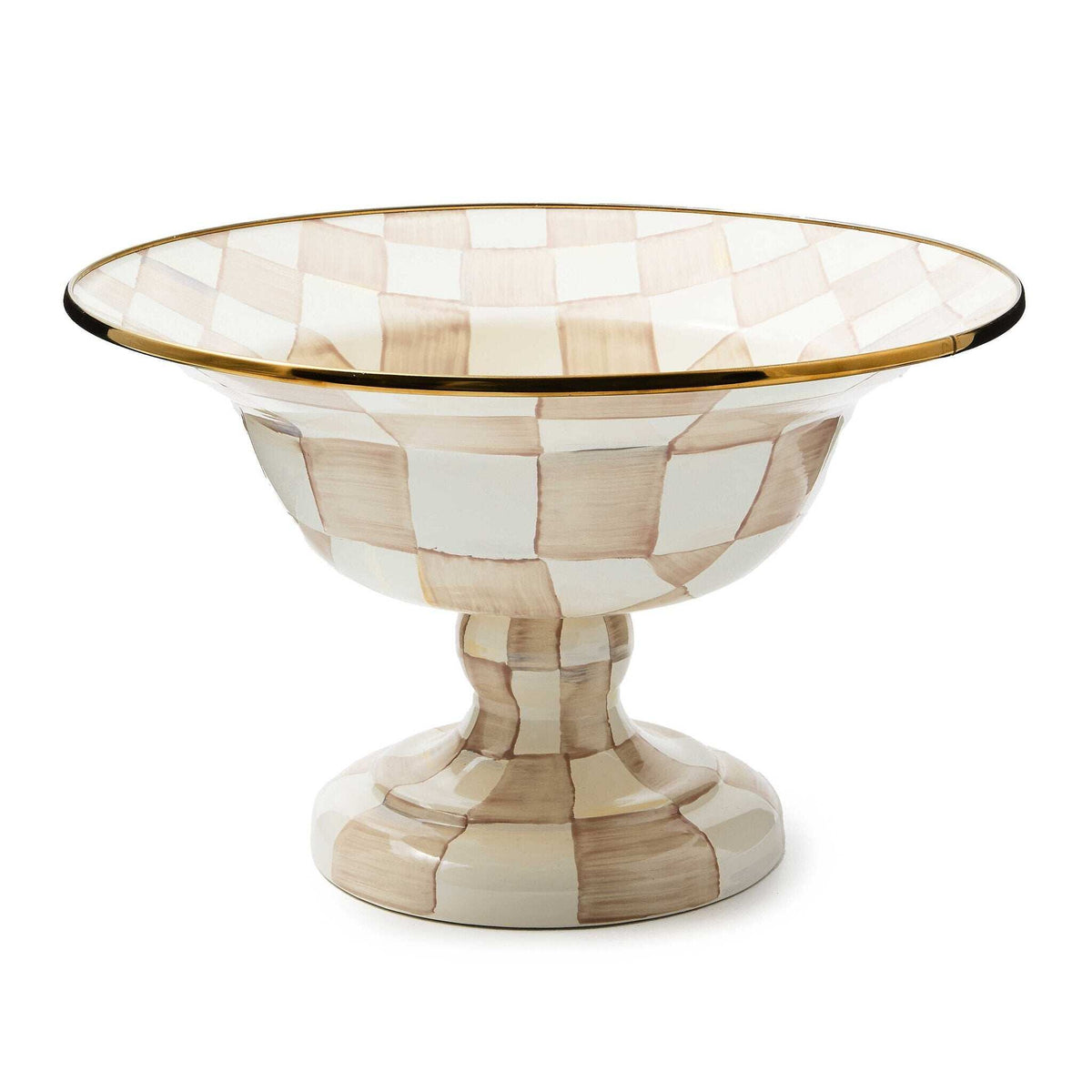 Mocha Check Large Compote by MacKenzie-Childs