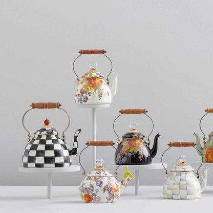 MacKenzie-Childs Courtly Check Whistling Tea Kettle
