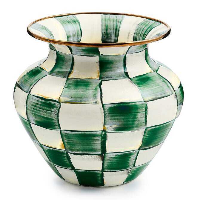 Check Enamel Large Vase