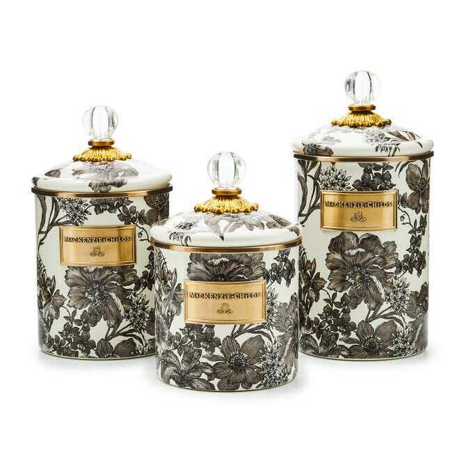 Sterling English Garden Enamel Canisters