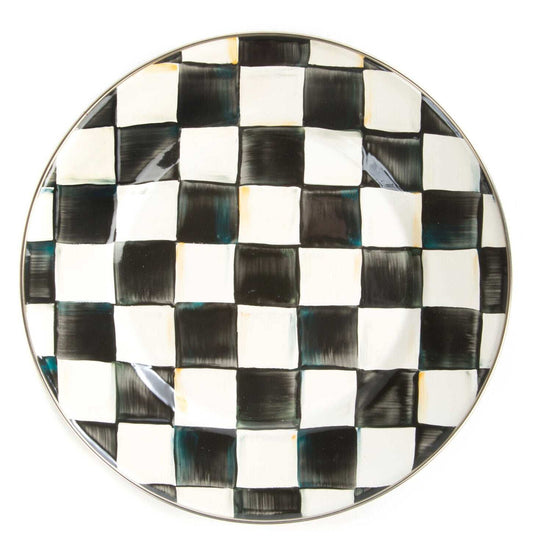 Luxury Dining - Courtly Check Enamel Dinner Plate by Mackenzie Childs