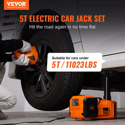 5 Ton Electric Car Jack Kit with Impact Wrench & Air Pump