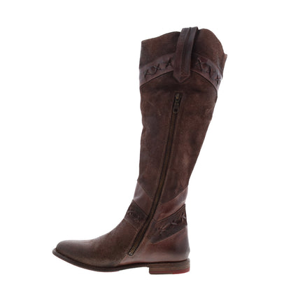 Bed Stu Midge F321002 Womens Brown Leather Zipper Knee High Boots